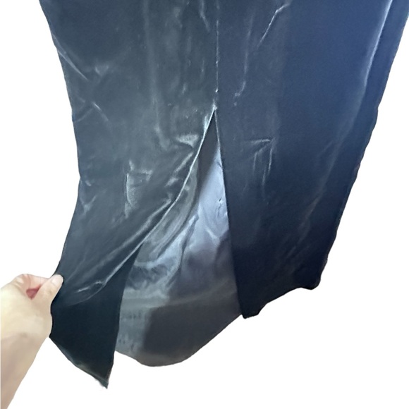 Stunning Velvet Sequin Short Sleeve Full Length Dress W/Sexy High Slit Vintage 8 - Picture 11 of 14